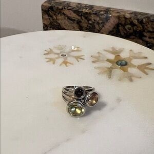 Chic Silver Multi-Stone Ring